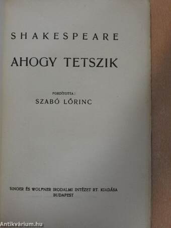 Ahogy tetszik