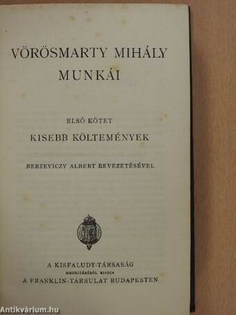 Vörösmarty Mihály munkái I-IV.