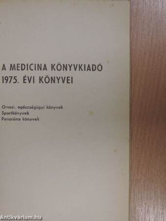 A Medicina Könyvkiadó 1975. évi könyvei