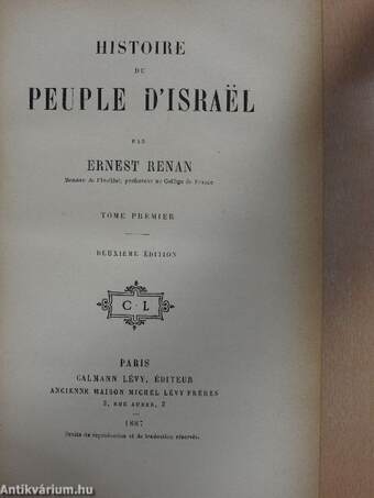 Histoire du peuple d'Israël I.