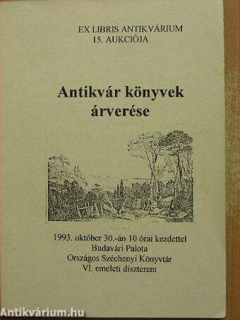 Ex libris antikvárium 15. aukciója