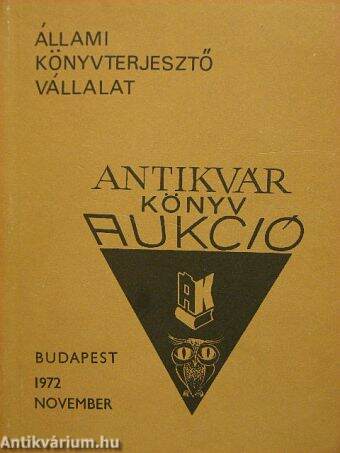 Antikvár könyv aukció - Budapest, 1972. november