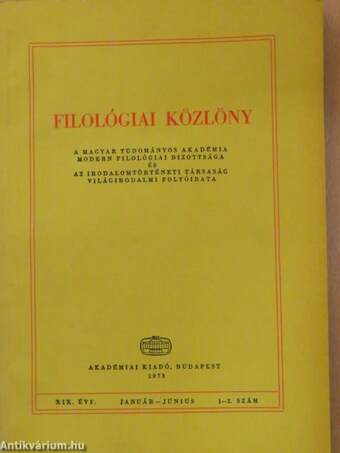 Filológiai Közlöny 1973. január-december