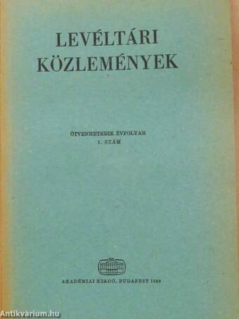 Levéltári közlemények LVII. 1-2. szám