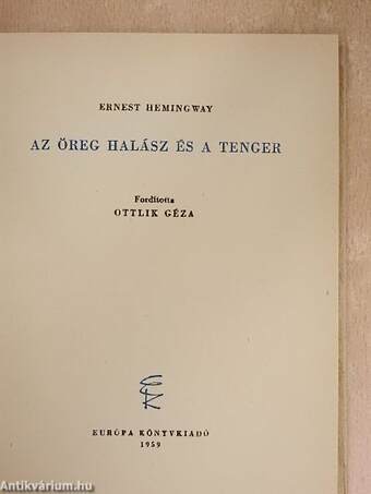 Az öreg halász és a tenger