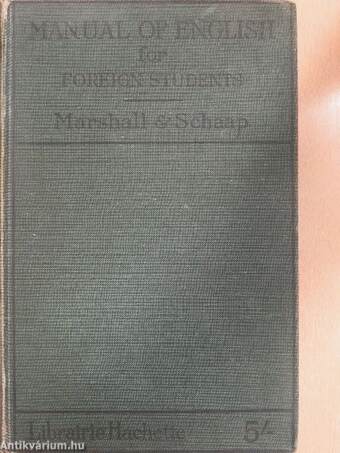 Manual of English for Foreign Students