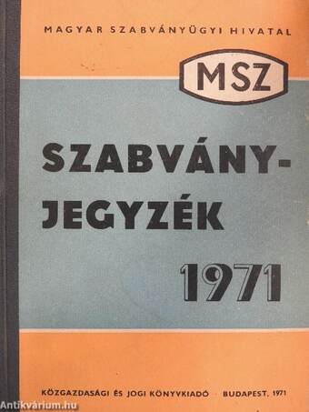MSZ Szabványjegyzék 1971