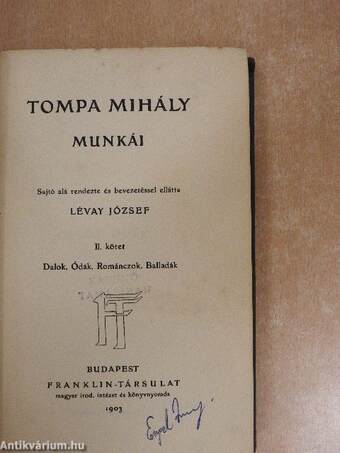 Tompa Mihály munkái II.