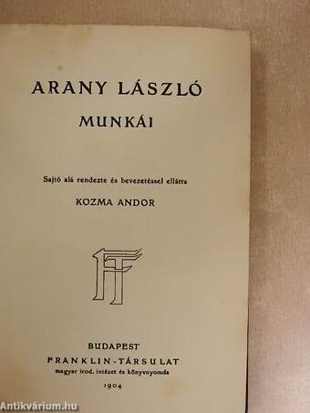 Arany László munkái