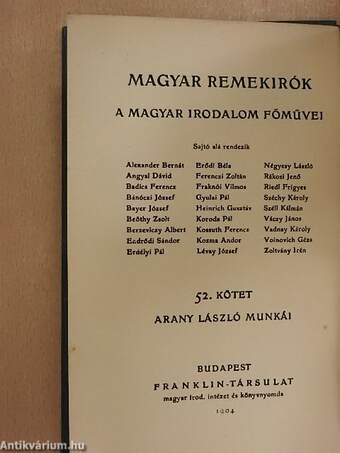 Arany László munkái