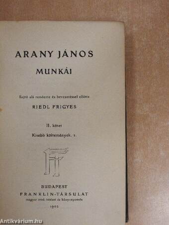 Arany János munkái II.