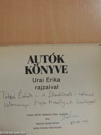 Autók könyve (dedikált példány)