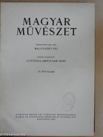Magyar Művészet 1935. (nem teljes évfolyam)