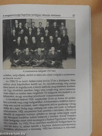 A magyarországi baptista teológiai oktatás története 1906-2006