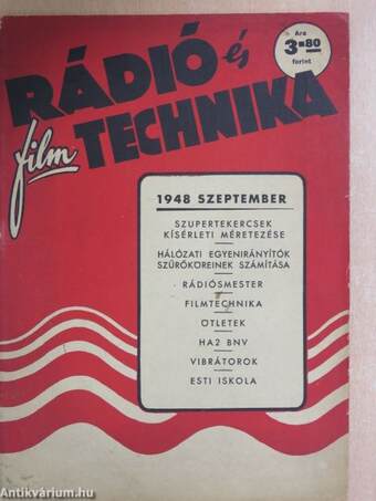 Rádió és filmtechnika 1948. szeptember