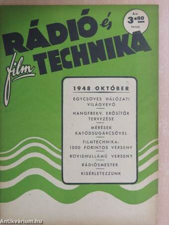 Rádió és filmtechnika 1948. október