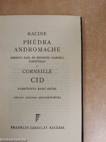 Phédra/Andromache/Cid