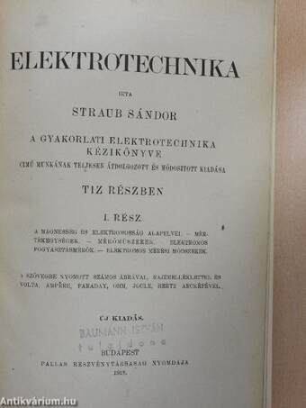 Elektrotechnika I-IV. (nem teljes)