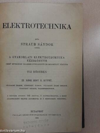 Elektrotechnika I-IV. (nem teljes)