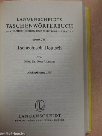 Langenscheidts Taschenwörterbuch der Tschechischen und Deutschen Sprache I-II.