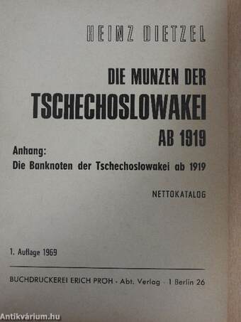 Die Münzen der Tschechoslowakei ab 1919