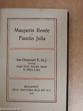 Mauperin Renée/Faustin Julia