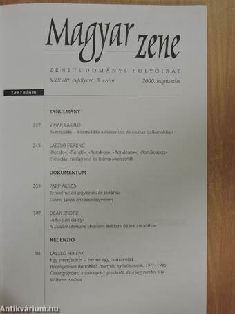 Magyar Zene 2000/3.