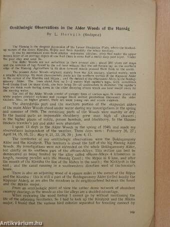 Ornithologie Observations in the Alder Woods of the Hanság (dedikált példány)