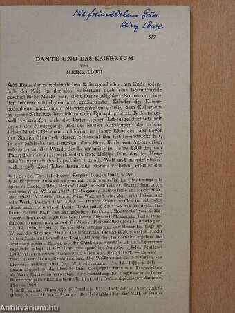 Dante und das Kaisertum (dedikált példány)