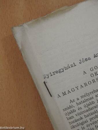 A goda (Limosa Limosa L.) ökológiai problémái a magyarországi tájváltozások tükrében (dedikált példány)