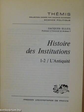 Histoire des Institutions 1-2