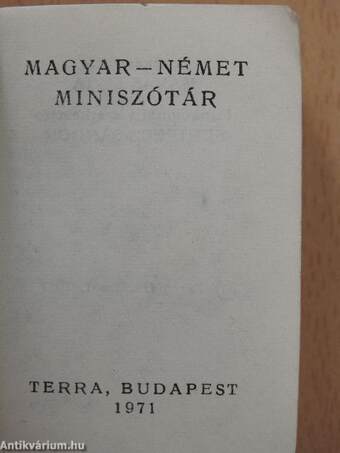 Magyar-német/német-magyar miniszótár I-II. (minikönyv)