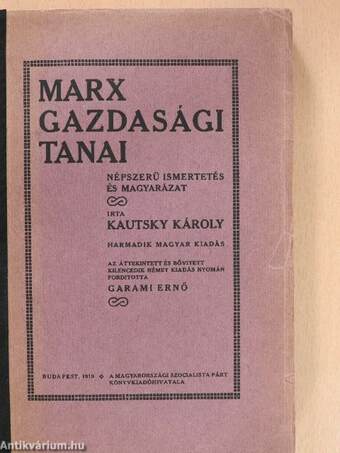 Marx gazdasági tanai