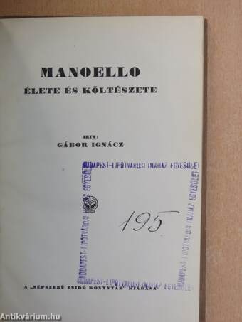 Manoello élete és költészete