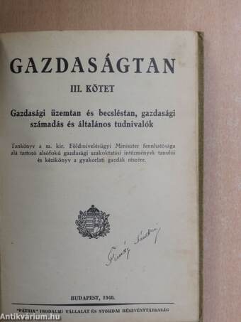 Gazdaságtan III/6-7.