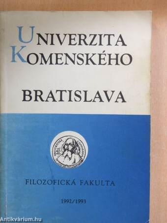 Univerzita Komenského v Bratislave Filozofická fakulta UK Studijny Program 