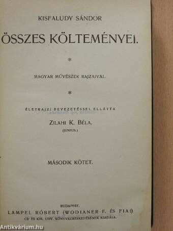 Kisfaludy Sándor összes költeményei II. (töredék)