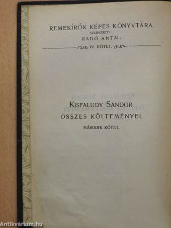 Kisfaludy Sándor összes költeményei II. (töredék)