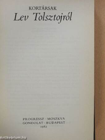 Kortársak Lev Tolsztojról