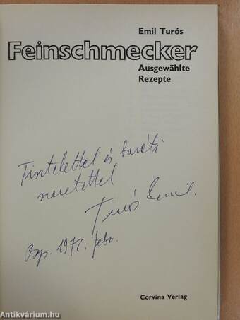 Wildbret für Feinschmecker (dedikált példány)