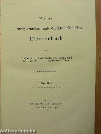 Neues italienisch-deutsches und deutsch-italienisches wörterbuch I. (gótbetűs) (töredék)