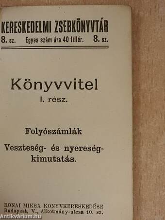 Könyvvitel I.