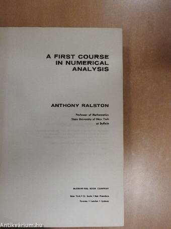 A first course in numerical analysis