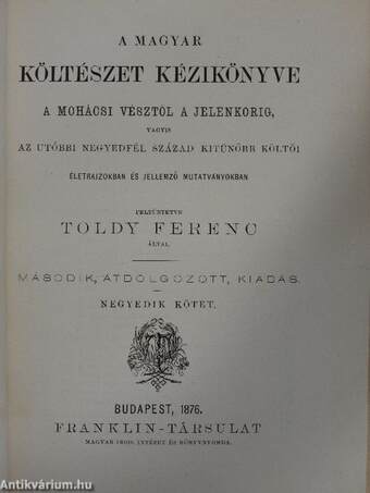 A magyar költészet kézikönyve IV. (töredék)