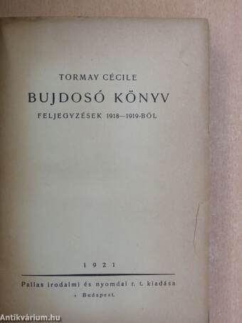 Bujdosó könyv I. (töredék) (rossz állapotú)