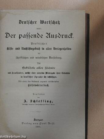 Deutscher Wortschatz oder: der Passende Ausdruck (gótbetűs)