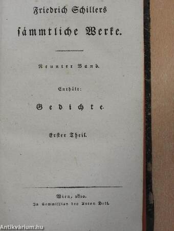 Friedrich Schillers Sämmtliche Werke IX. (gótbetűs) (töredék)