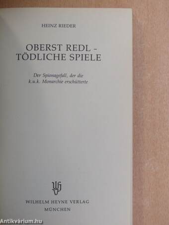 Oberst Redl - Tödliche Spiele