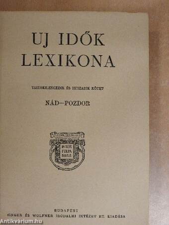 Uj idők lexikona 19-20. (töredék)