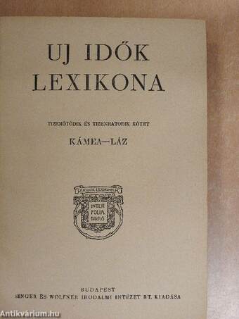 Uj idők lexikona 15-16. (töredék)